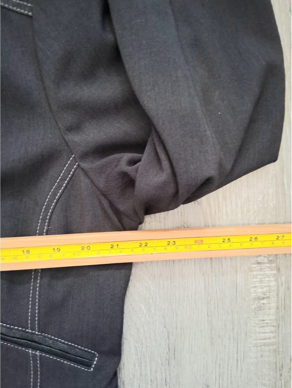 Conrad C Proportion Petite Size 16 Black Gray Contrast Stitch Skirt Suit Set - Picture 9 of 15